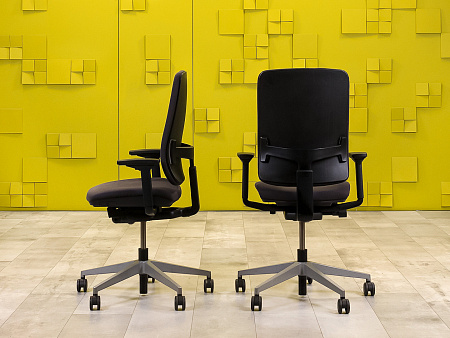 Офисное кресло для персонала на колесах Steelcase Ткань Серый Франция_КПТС-190824