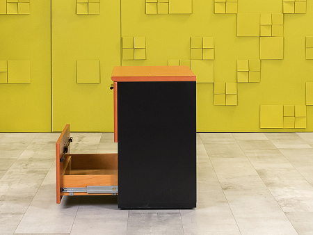 Офисная тумба для оргтехники Steelcase 800x460x730 ЛДСП Вишня Выдвижные ящики Франция_ТО2ЯШ-280923