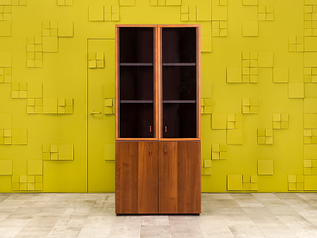 Шкаф в кабинет руководителя для документов GOODFURNITURE CANNES 900x455x2010 Комбинированный МДФ Оре