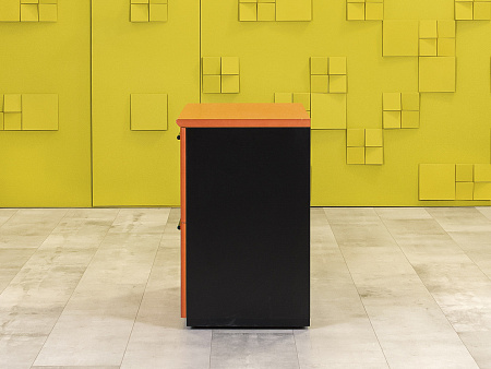 Офисная тумба для оргтехники Steelcase 800x460x730 ЛДСП Вишня Выдвижные ящики Франция_ТО2ЯШ-280923