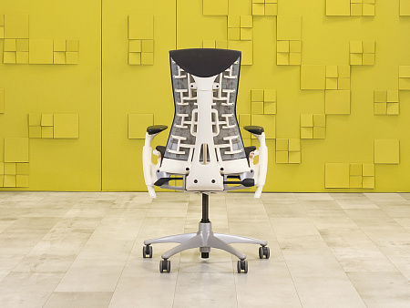 Офисное кресло руководителя на колесах Embody Herman Miller Ткань Серый США_КРТС-15032
