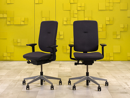 Офисное кресло для персонала на колесах Steelcase Ткань Серый Франция_КПТС-190824